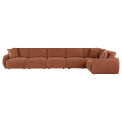 Elysia Coral 6-piece Chenille Upholstered Modular Sectional Sofa - Ornate Home