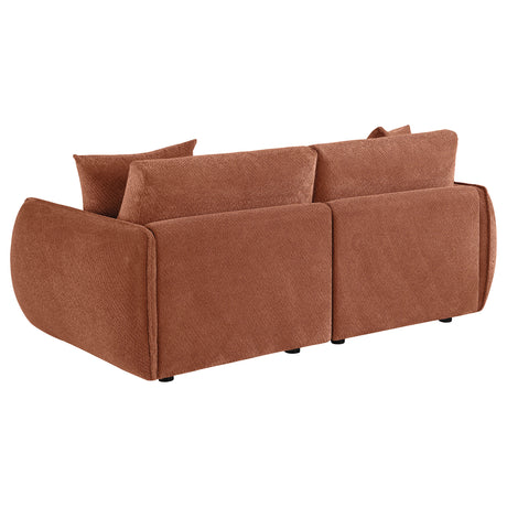Elysia Coral Chenille Upholstered Modular Lounge Loveseat - Ornate Home