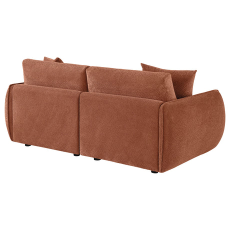 Elysia Coral Chenille Upholstered Modular Lounge Loveseat - Ornate Home