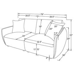 Elysia Coral Chenille Upholstered Modular Lounge Loveseat - Ornate Home