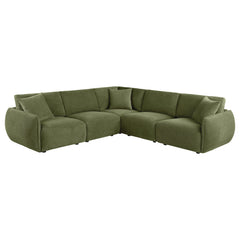 Elysia Green 5-piece Chenille Upholstered Modular Sectional Sofa - Ornate Home