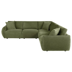 Elysia Green 5-piece Chenille Upholstered Modular Sectional Sofa - Ornate Home