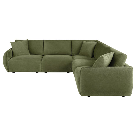 Elysia Green 5-piece Chenille Upholstered Modular Sectional Sofa - Ornate Home
