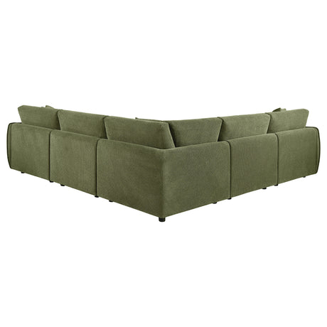 Elysia Green 5-piece Chenille Upholstered Modular Sectional Sofa - Ornate Home