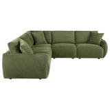 Elysia Green 5-piece Chenille Upholstered Modular Sectional Sofa - Ornate Home