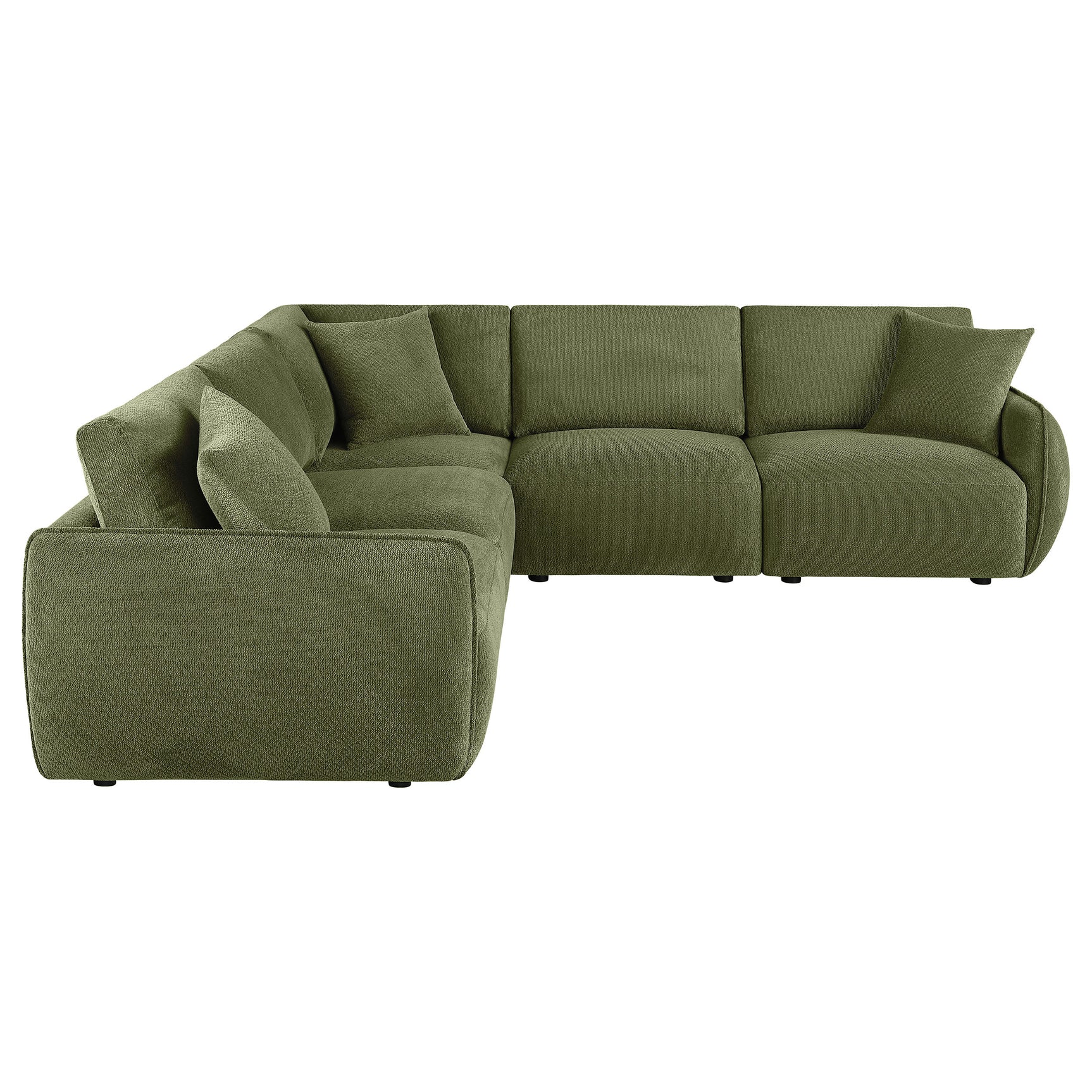 Elysia Green 5-piece Chenille Upholstered Modular Sectional Sofa - Ornate Home