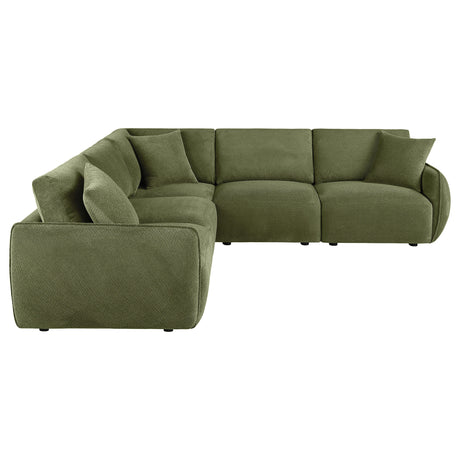 Elysia Green 5-piece Chenille Upholstered Modular Sectional Sofa - Ornate Home