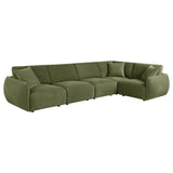 Elysia Green 5-piece Chenille Upholstered Modular Sectional Sofa - Ornate Home