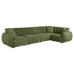 Elysia Green 5-piece Chenille Upholstered Modular Sectional Sofa - Ornate Home