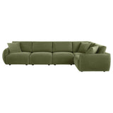 Elysia Green 5-piece Chenille Upholstered Modular Sectional Sofa - Ornate Home