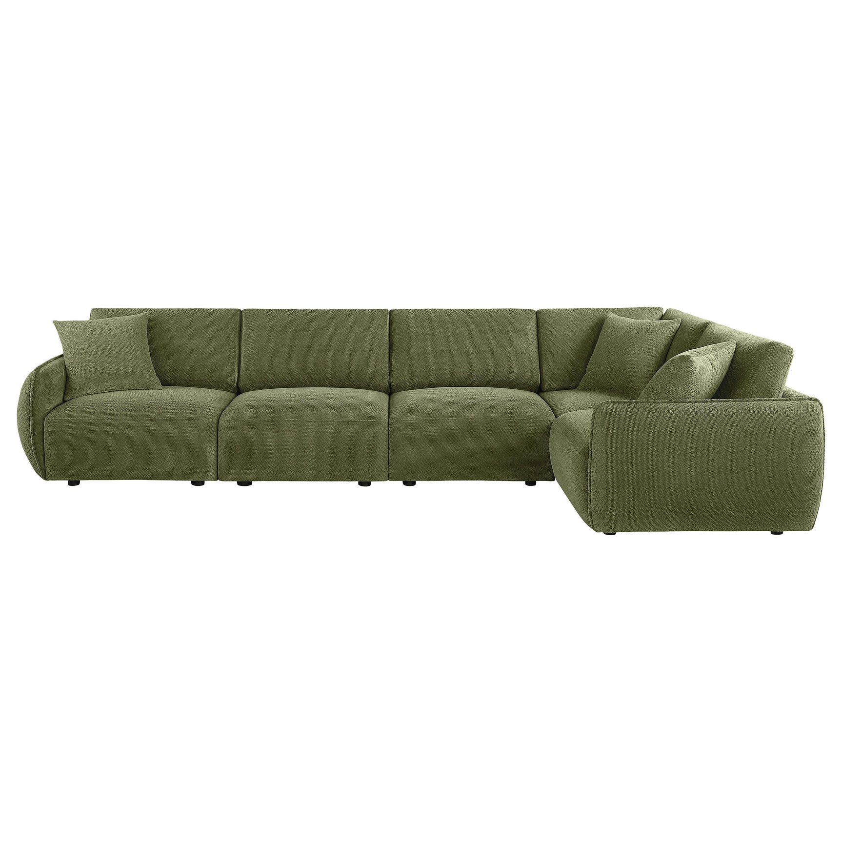 Elysia Green 5-piece Chenille Upholstered Modular Sectional Sofa - Ornate Home