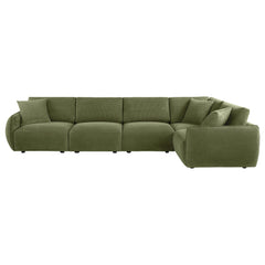 Elysia Green 5-piece Chenille Upholstered Modular Sectional Sofa - Ornate Home