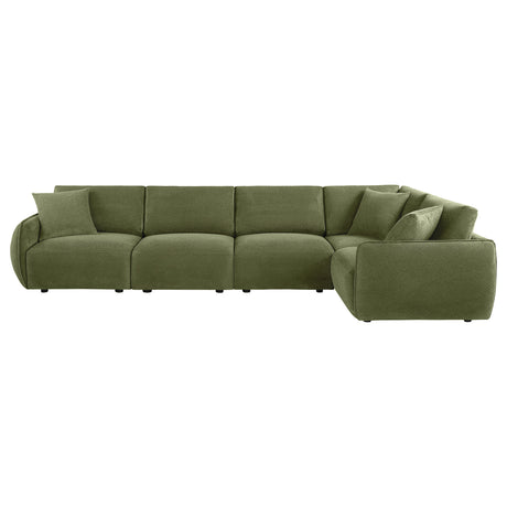 Elysia Green 5-piece Chenille Upholstered Modular Sectional Sofa - Ornate Home
