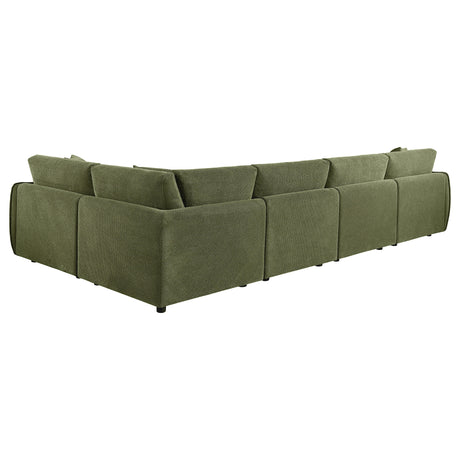 Elysia Green 5-piece Chenille Upholstered Modular Sectional Sofa - Ornate Home