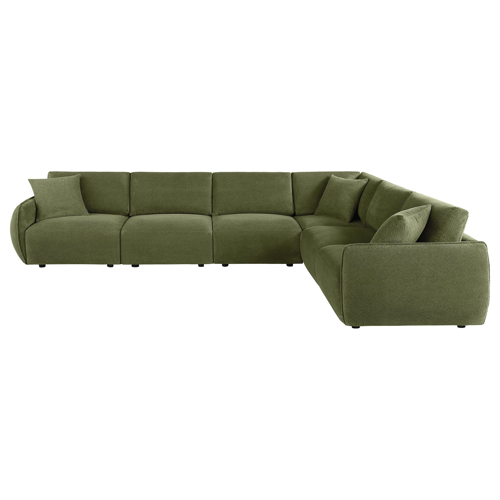 Elysia Green 6-piece Chenille Upholstered Modular Sectional Sofa - Ornate Home