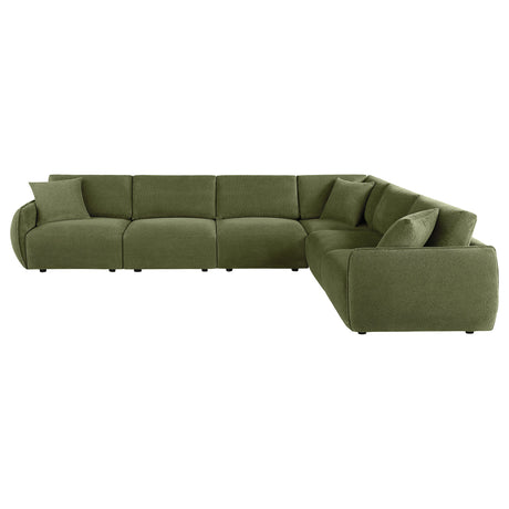 Elysia Green 6-piece Chenille Upholstered Modular Sectional Sofa - Ornate Home