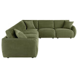 Elysia Green 6-piece Chenille Upholstered Modular Sectional Sofa - Ornate Home