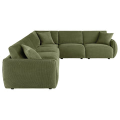 Elysia Green 6-piece Chenille Upholstered Modular Sectional Sofa - Ornate Home