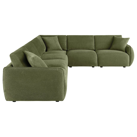 Elysia Green 6-piece Chenille Upholstered Modular Sectional Sofa - Ornate Home
