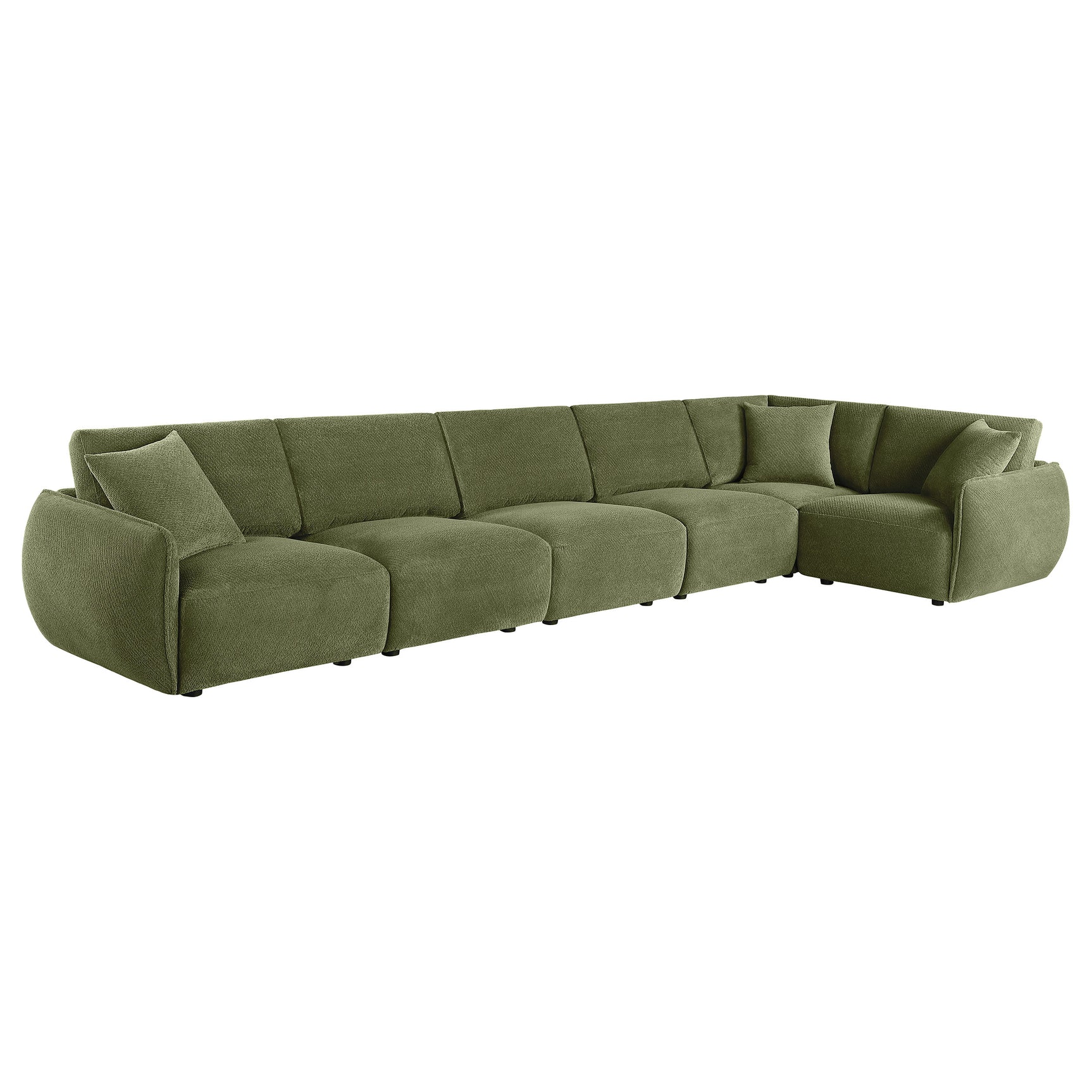 Elysia Green 6-piece Chenille Upholstered Modular Sectional Sofa - Ornate Home