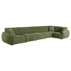 Elysia Green 6-piece Chenille Upholstered Modular Sectional Sofa - Ornate Home