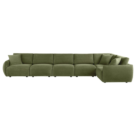 Elysia Green 6-piece Chenille Upholstered Modular Sectional Sofa - Ornate Home