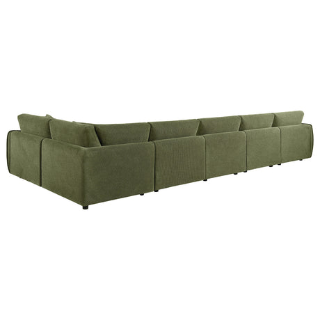 Elysia Green 6-piece Chenille Upholstered Modular Sectional Sofa - Ornate Home