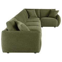 Elysia Green 6-piece Chenille Upholstered Modular Sectional Sofa - Ornate Home