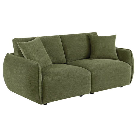 Elysia Green Chenille Upholstered Modular Lounge Loveseat - Ornate Home