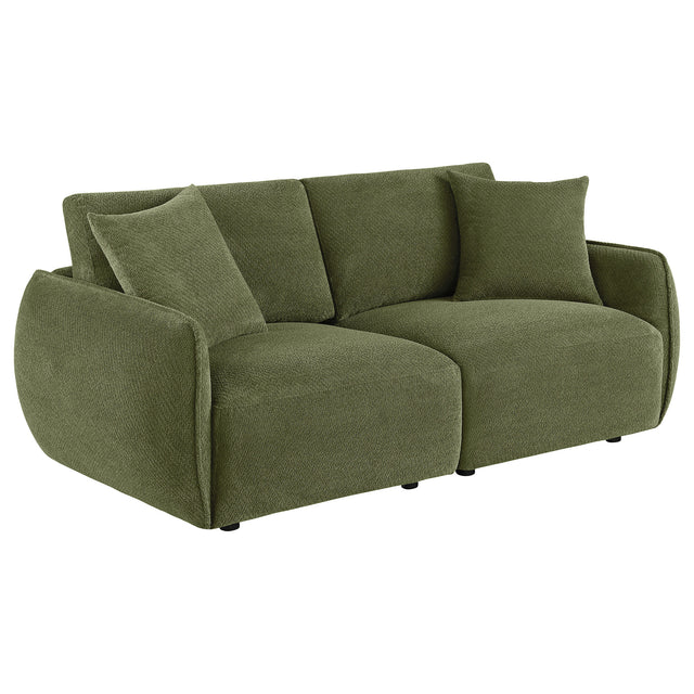 Elysia Green Chenille Upholstered Modular Lounge Loveseat - Ornate Home