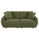 Elysia Green Chenille Upholstered Modular Lounge Loveseat - Ornate Home