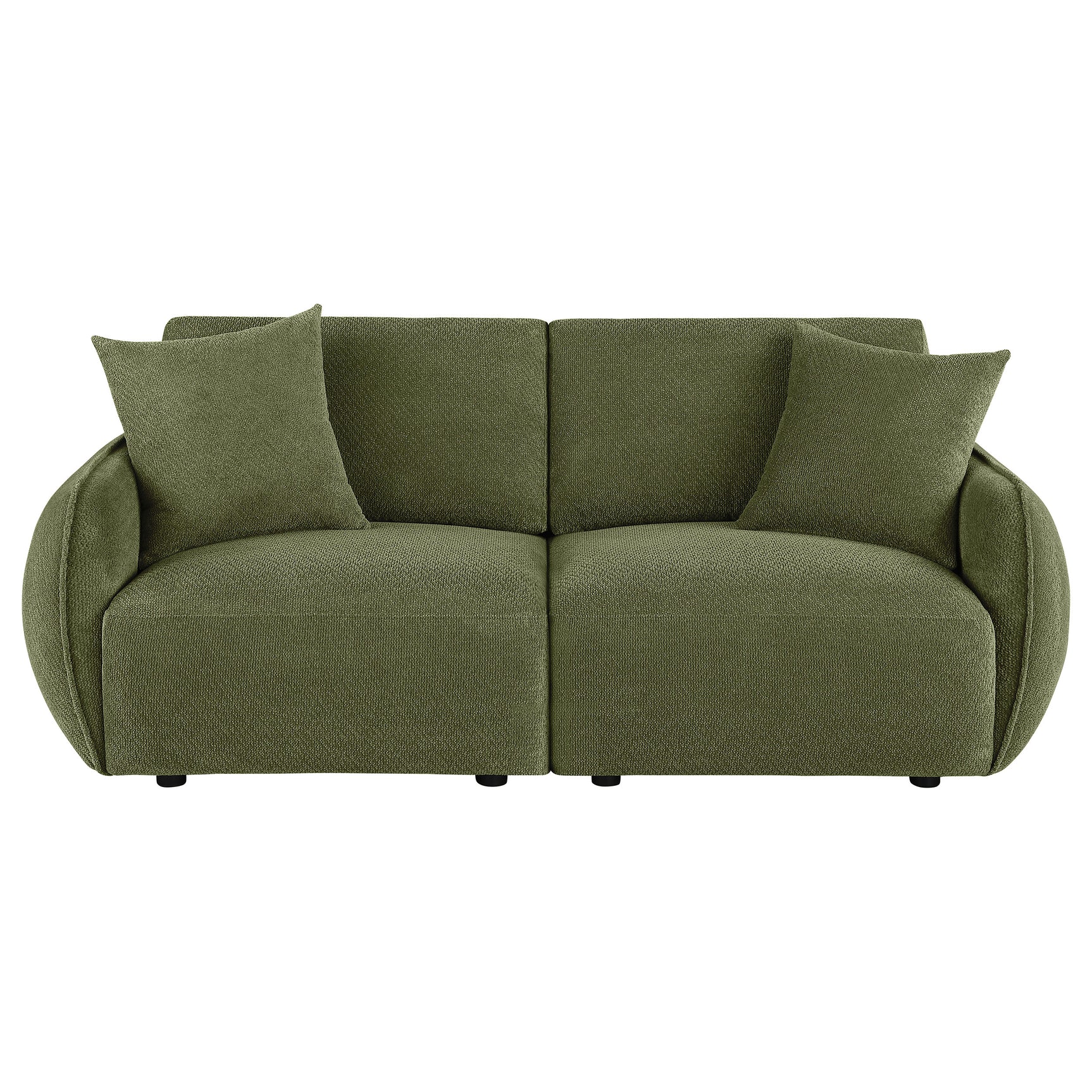 Elysia Green Chenille Upholstered Modular Lounge Loveseat - Ornate Home