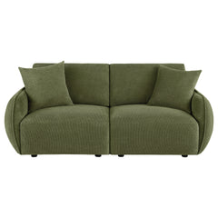 Elysia Green Chenille Upholstered Modular Lounge Loveseat - Ornate Home
