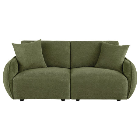 Elysia Green Chenille Upholstered Modular Lounge Loveseat - Ornate Home