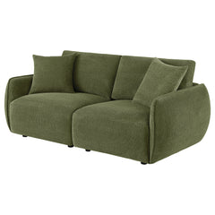 Elysia Green Chenille Upholstered Modular Lounge Loveseat - Ornate Home