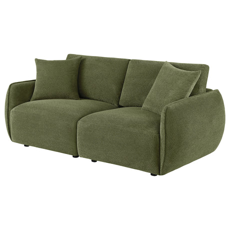 Elysia Green Chenille Upholstered Modular Lounge Loveseat - Ornate Home