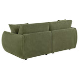 Elysia Green Chenille Upholstered Modular Lounge Loveseat - Ornate Home