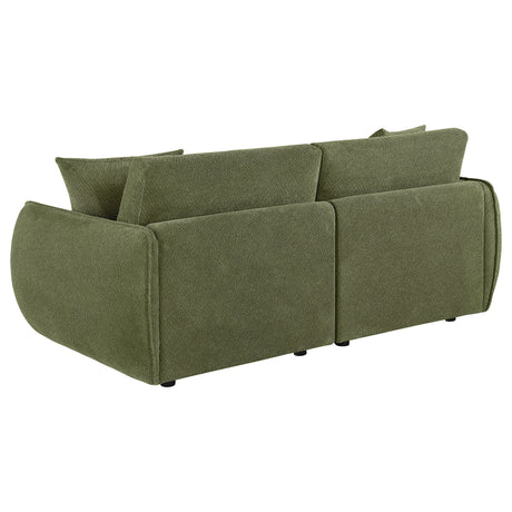 Elysia Green Chenille Upholstered Modular Lounge Loveseat - Ornate Home