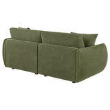 Elysia Green Chenille Upholstered Modular Lounge Loveseat - Ornate Home