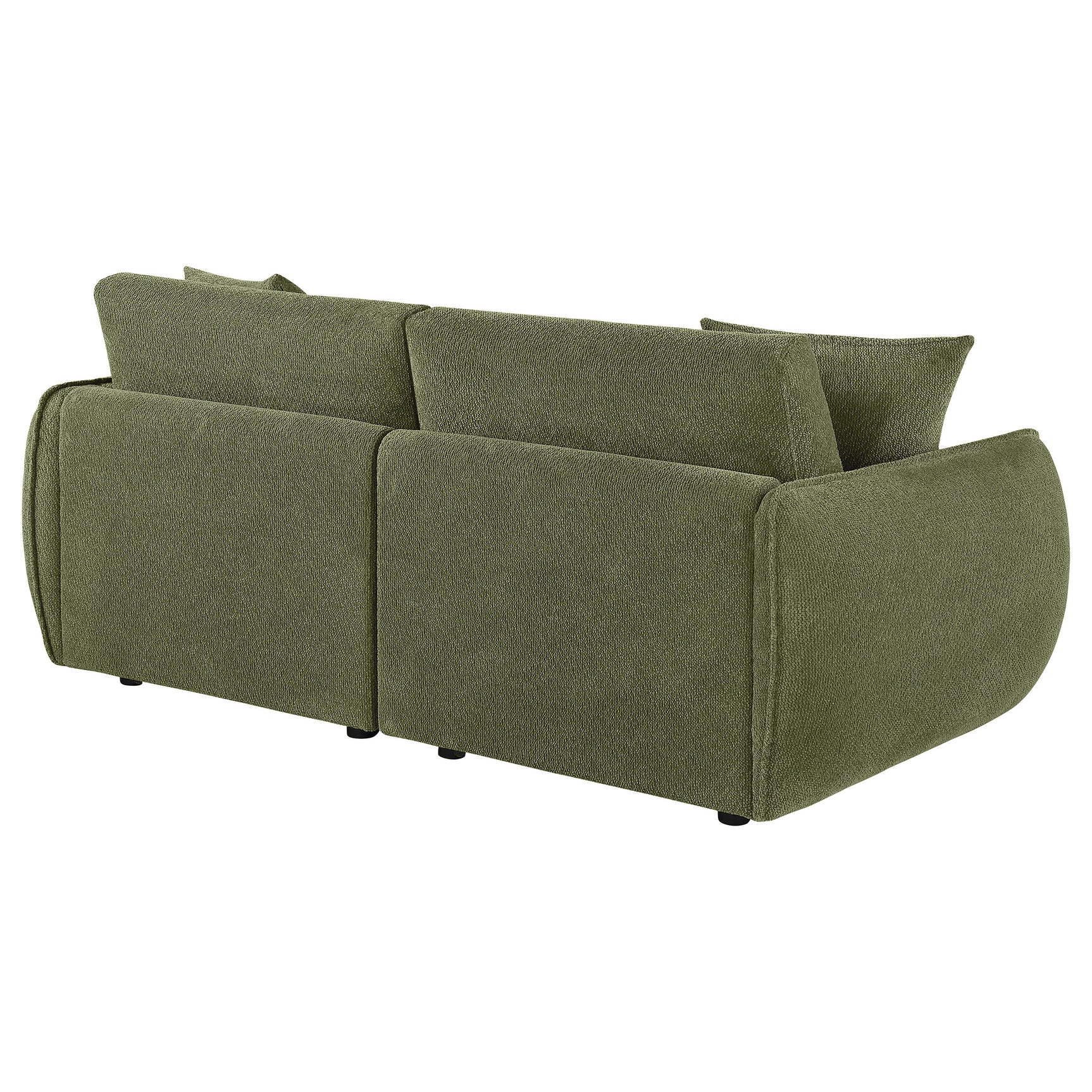Elysia Green Chenille Upholstered Modular Lounge Loveseat - Ornate Home