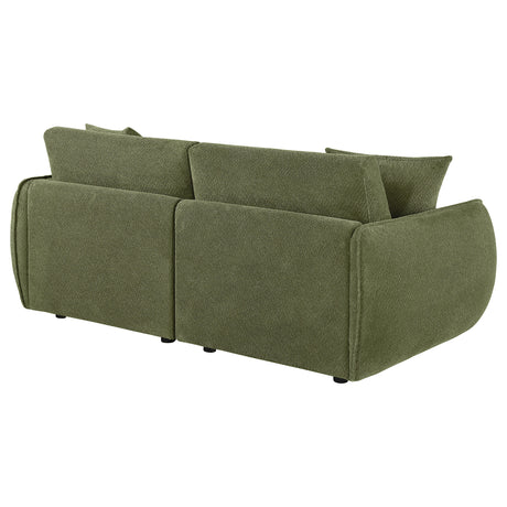 Elysia Green Chenille Upholstered Modular Lounge Loveseat - Ornate Home