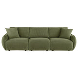 Elysia Green Chenille Upholstered Modular Lounge Sofa - Ornate Home