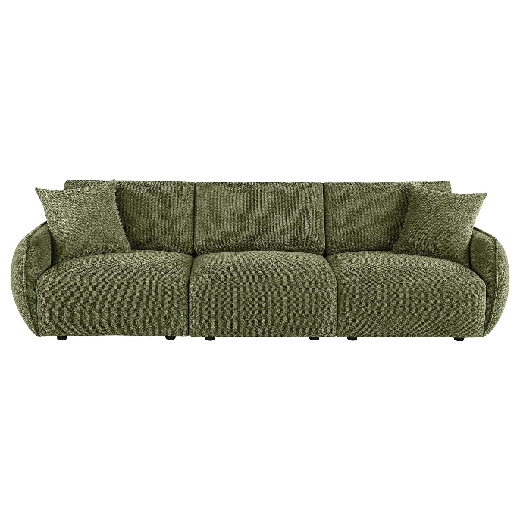Elysia Green Chenille Upholstered Modular Lounge Sofa - Ornate Home