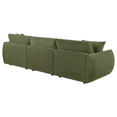 Elysia Green Chenille Upholstered Modular Lounge Sofa - Ornate Home