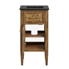 Elysian Black/Brown 18" Wood Bathroom Vanity - Ornate Home