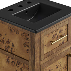 Elysian Black/Brown 18" Wood Bathroom Vanity - Ornate Home