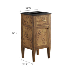 Elysian Black/Brown 18" Wood Bathroom Vanity - Ornate Home