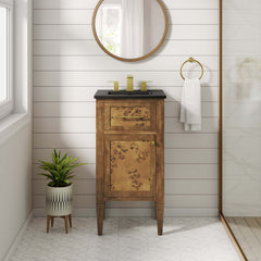 Elysian Black/Brown 18" Wood Bathroom Vanity - Ornate Home