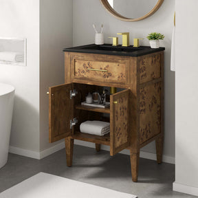 Elysian Black/Brown 24" Wood Bathroom Vanity - Ornate Home