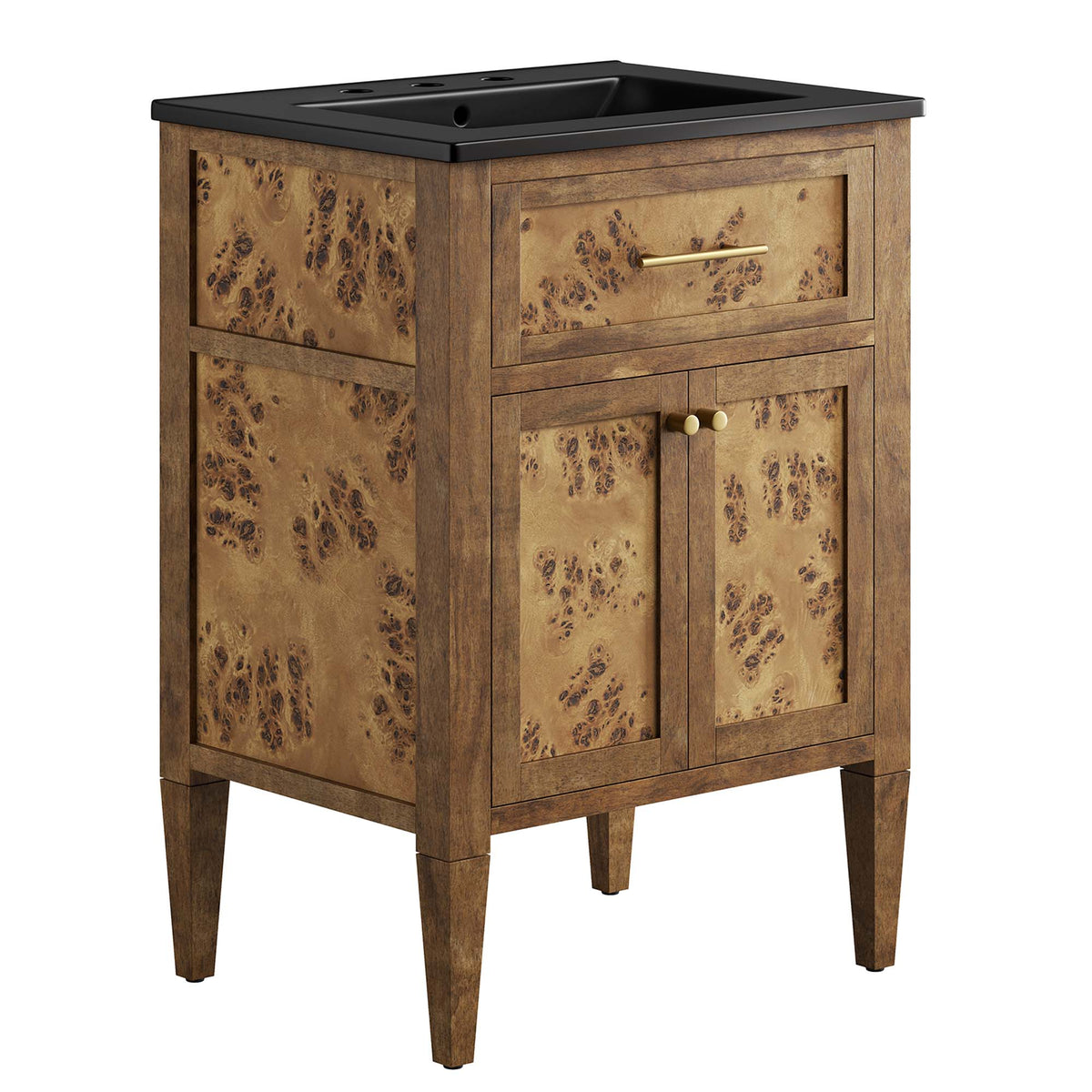 Elysian Black/Brown 24" Wood Bathroom Vanity - Ornate Home
